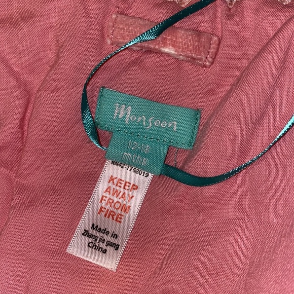 Monsoon rose pink with white hearts winter coat kids 12-18 months youth jacket - Picture 7 of 10